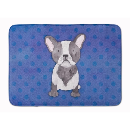 Carolines Treasures French Bulldog Polkadot Watercolor Machine Washable Memory Foam Mat BB7394RUG